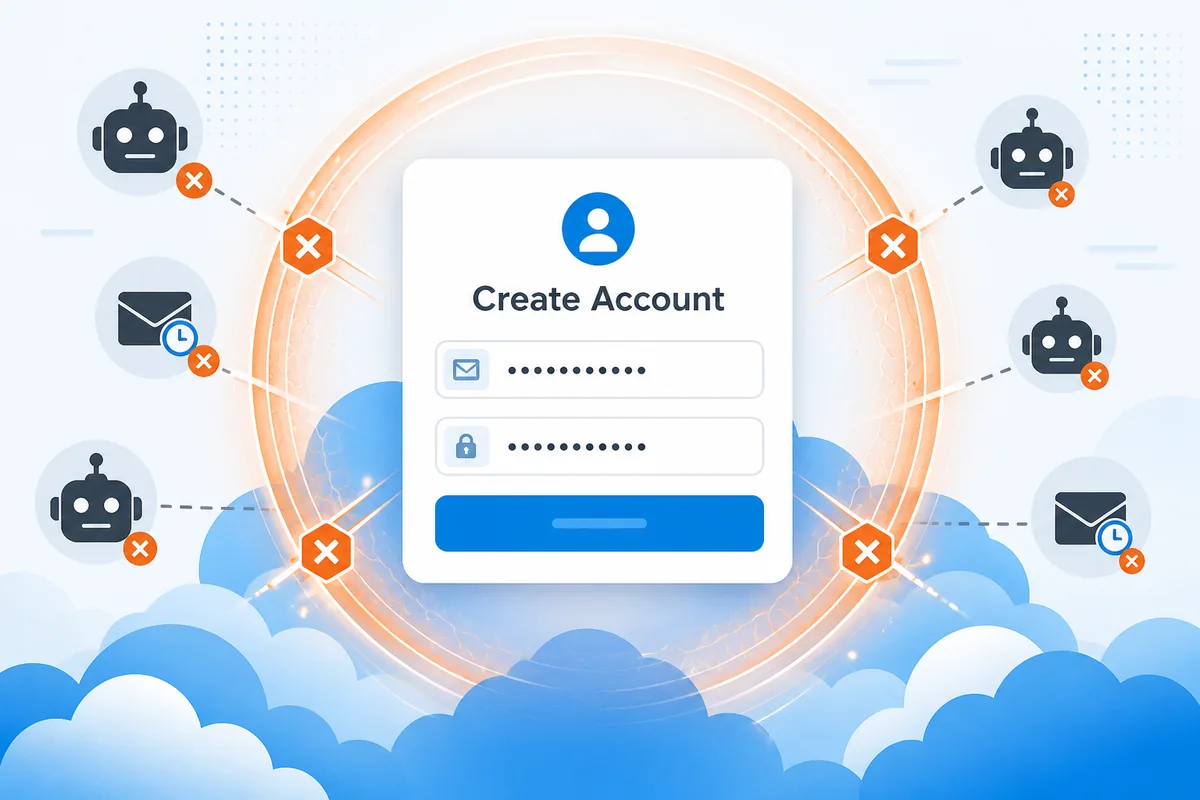 Azure SaaS registration protected against automated fake account creation