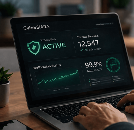 SiARA Shield dashboard on laptop